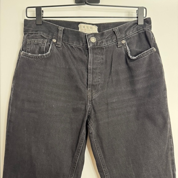 Free People Distressed Black Jeans Size 26– Y2K Grunge Ripped Straight Leg Denim - Picture 3 of 6